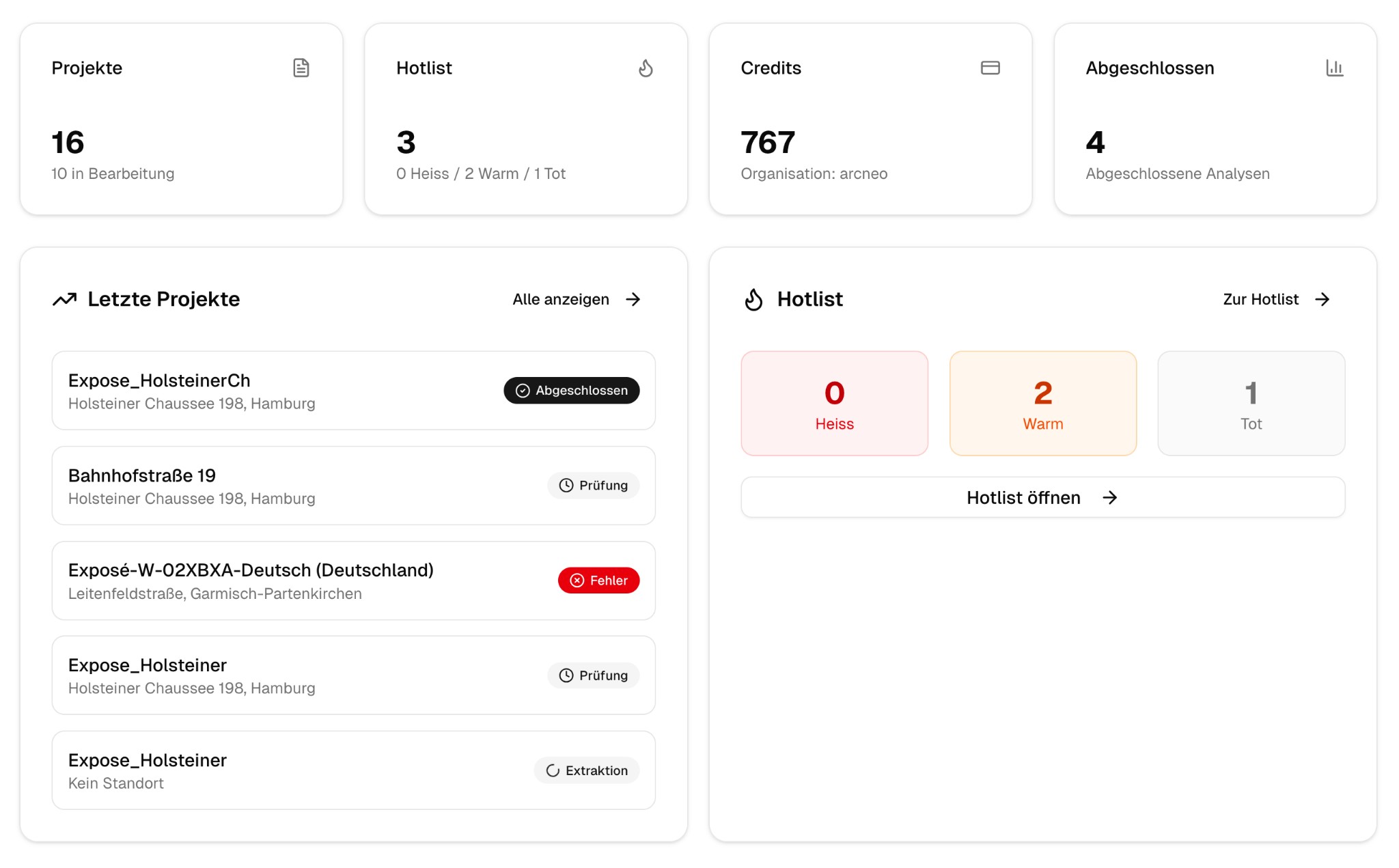 Projekt-Dashboard